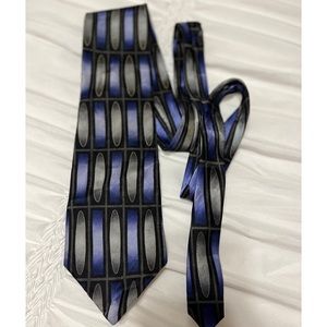 Fenzia black-blue-gray 100% imported silk tie